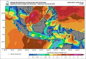 Prakiraan Tinggi Gelombang Tanggal 20 Februari 2020 Pukul 20.00 WITA – 21 Februari 2020 Pukul 08.00 WITA