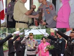 Prosesi acara Pisah Sambut Kapolres Lama dan Baru : Wakil Bupati Badrun Nggai apresiasi Kinerja dan dedikasi Kapolres lama