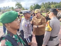 Pj Bupati Richard Arnaldo Didampingi Kapolres Jovan Reagan Sumual Pimpin Apel Gelar Pasukan Operasi Ketupat Tinombala 2024