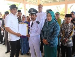 Pelantikan Irman Sebagai Kades Antarwaktu Desa Pangi, Bupati H. Erwin Burase Tekankan Persatuan dan Kerja Nyata